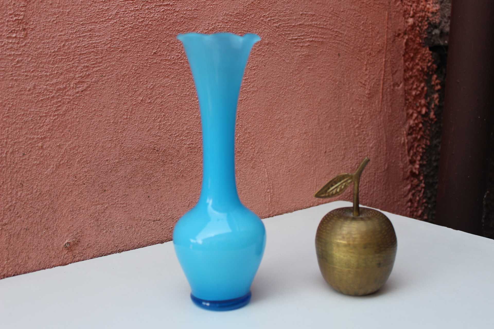 Piesa sticla vas flori colectie MURANO, lucrata manual, albastru