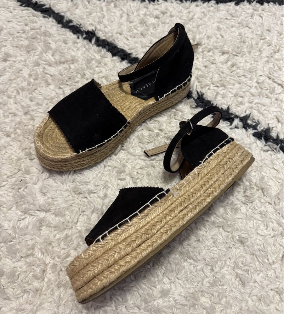 Sandale tip espadrile cu talpa impletita, marimea 39.