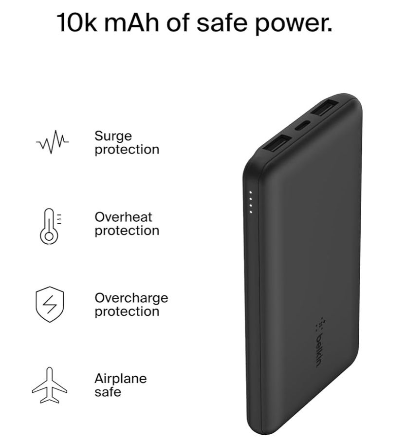 Powerbank portabil Belkin de 10000 mAh, încărcător portabil