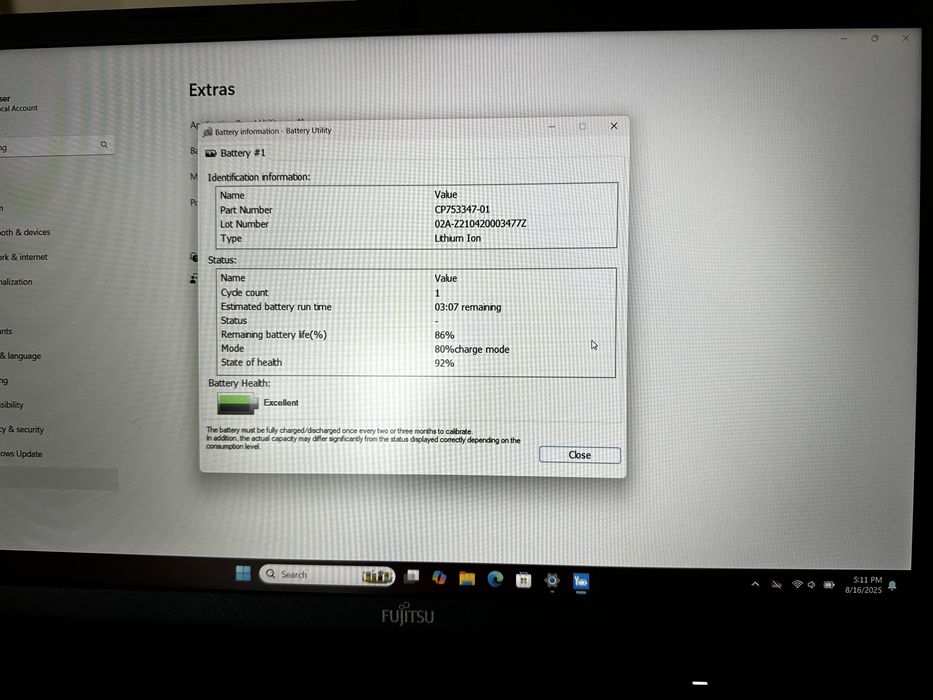 NOU Laptop Fujitsu Lifebook A3510 i5 Gen 10, 8GB DDR4, Nou