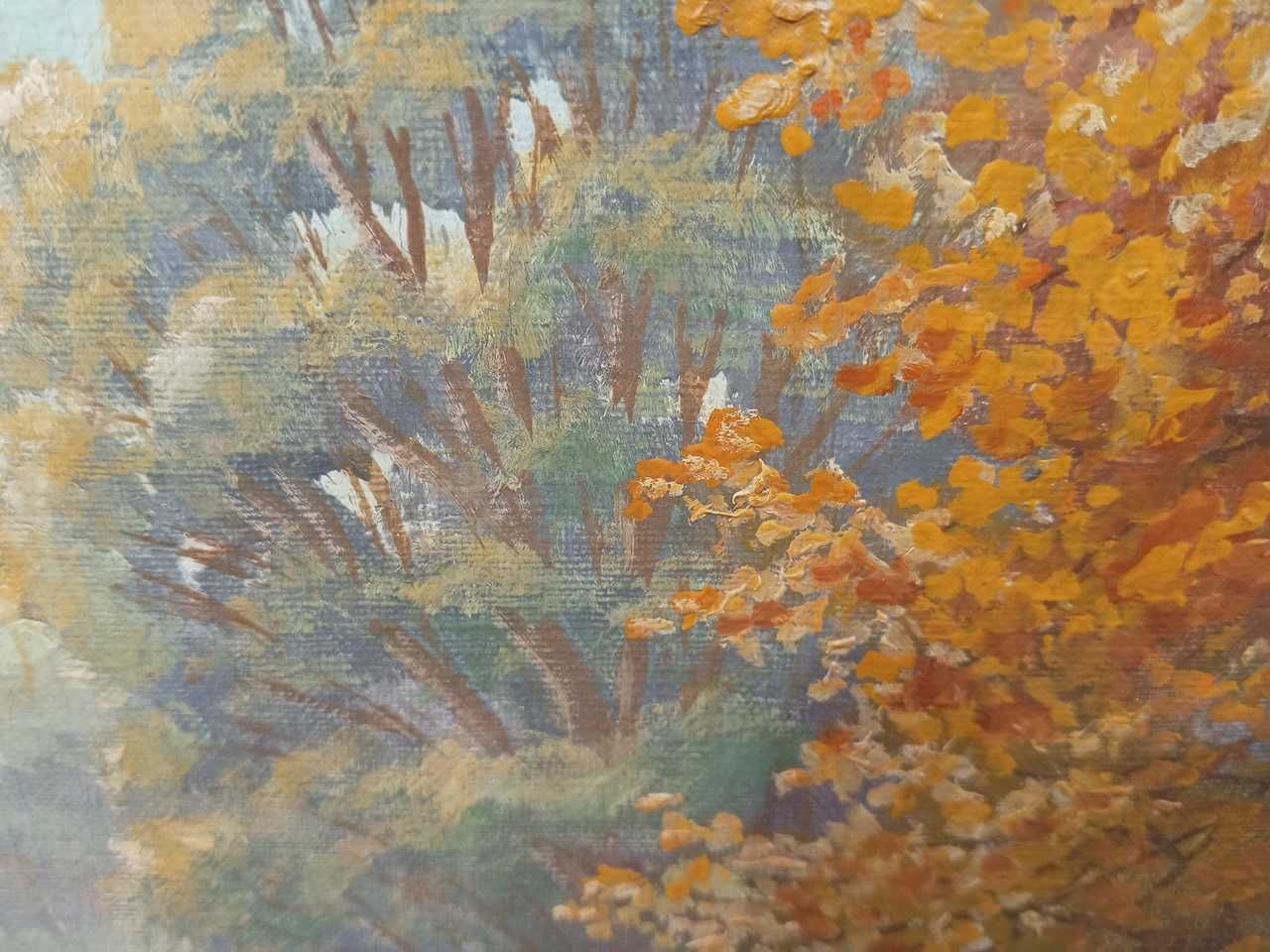 Tablou vechi - peisaj autumnal - semnat H. W. Sorensen