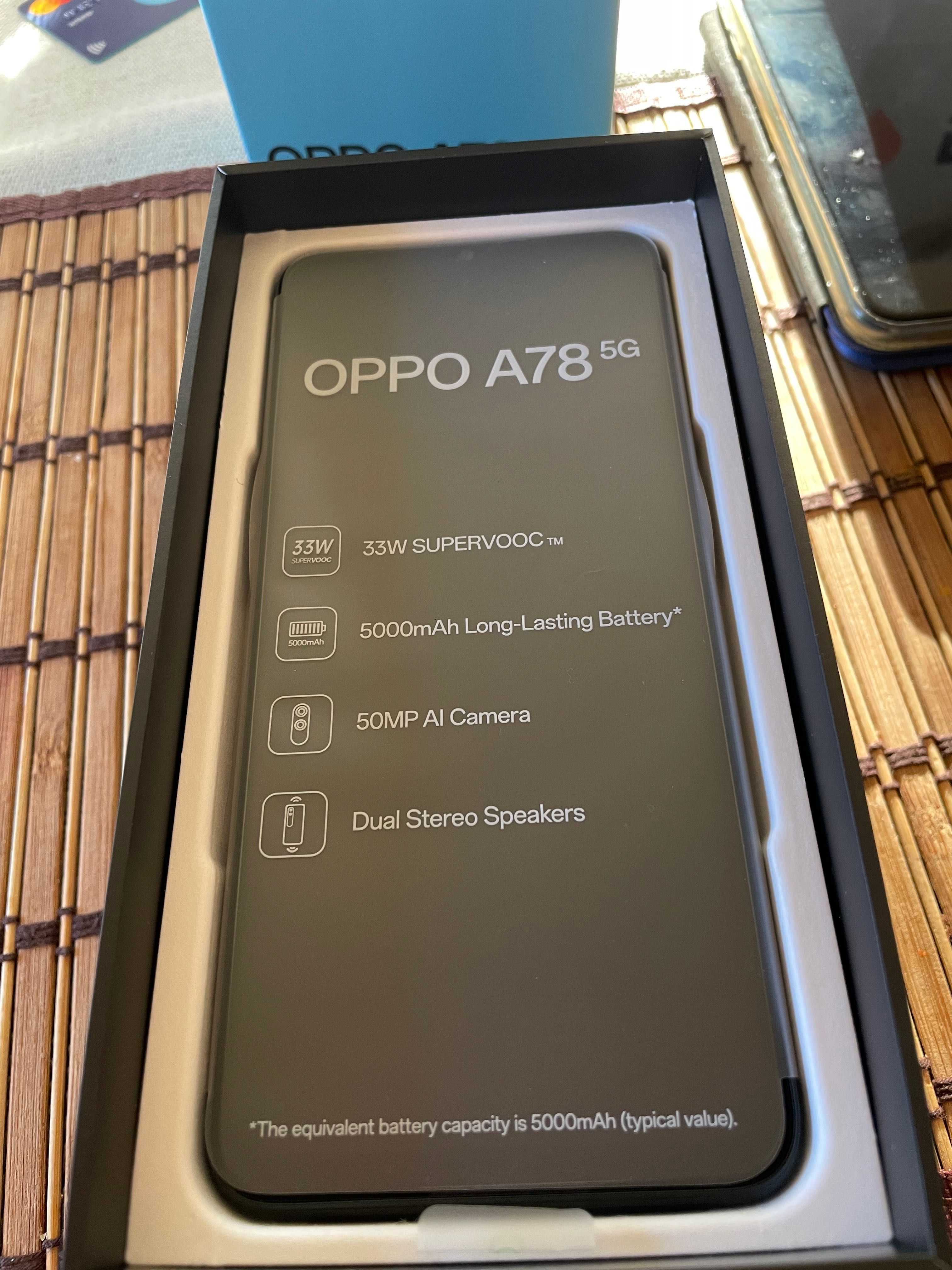 Oppo A78 Glowing Black, 128 Gb, nou