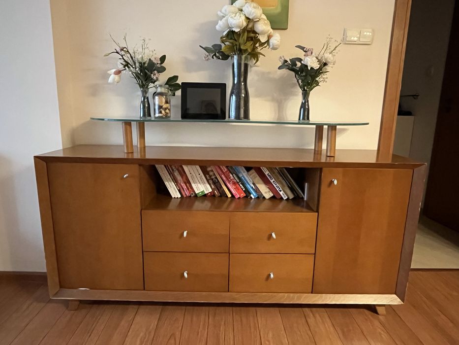 Дървеня секция масив за хол