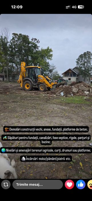 Execut lucrari cu buldoexcavator JCB 3CX