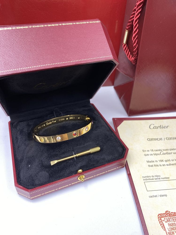 Brățară Cartier Love - unisex - 10 Diamonds 16 Gold 750 Full Box
