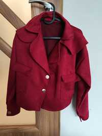 Късо яке , червен велур