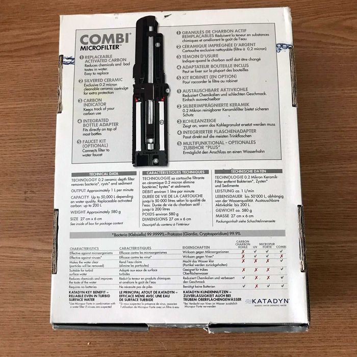 Filtru pentru apă - Katadyn Combi Plus - NOU, cu toate accesoriile