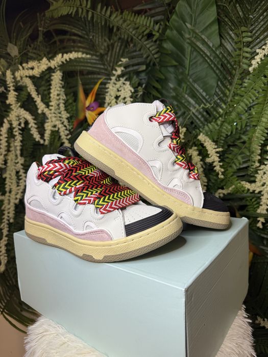 Lanvin Curb Suede White Pink