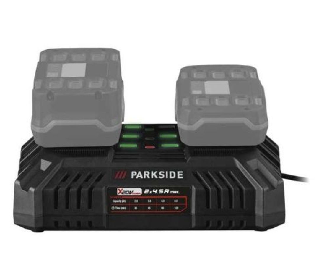 Двойно зарядно за батерии X20V team Parkside/Парксайд