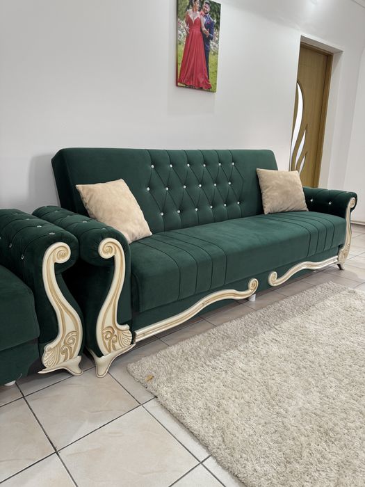 Canapea extensibila cu lada si FOTOLII