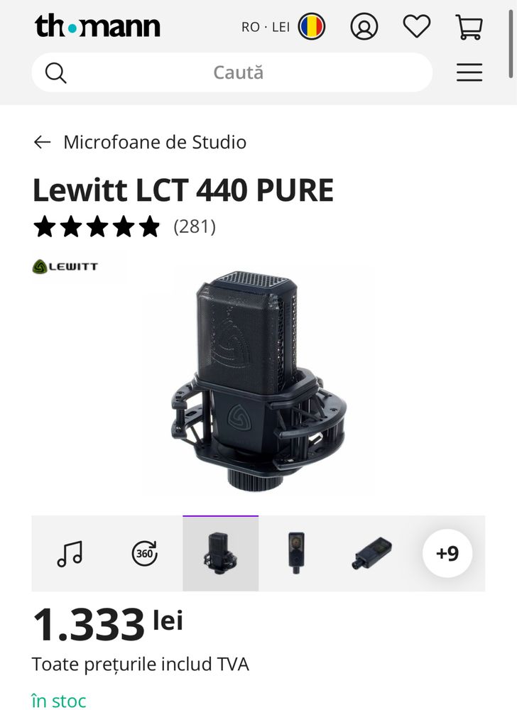 MDM vinde: Microfon de studio Lewitt LCT 440 Pure, Vida Edition.