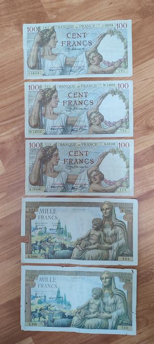 Lot bancnote Franța