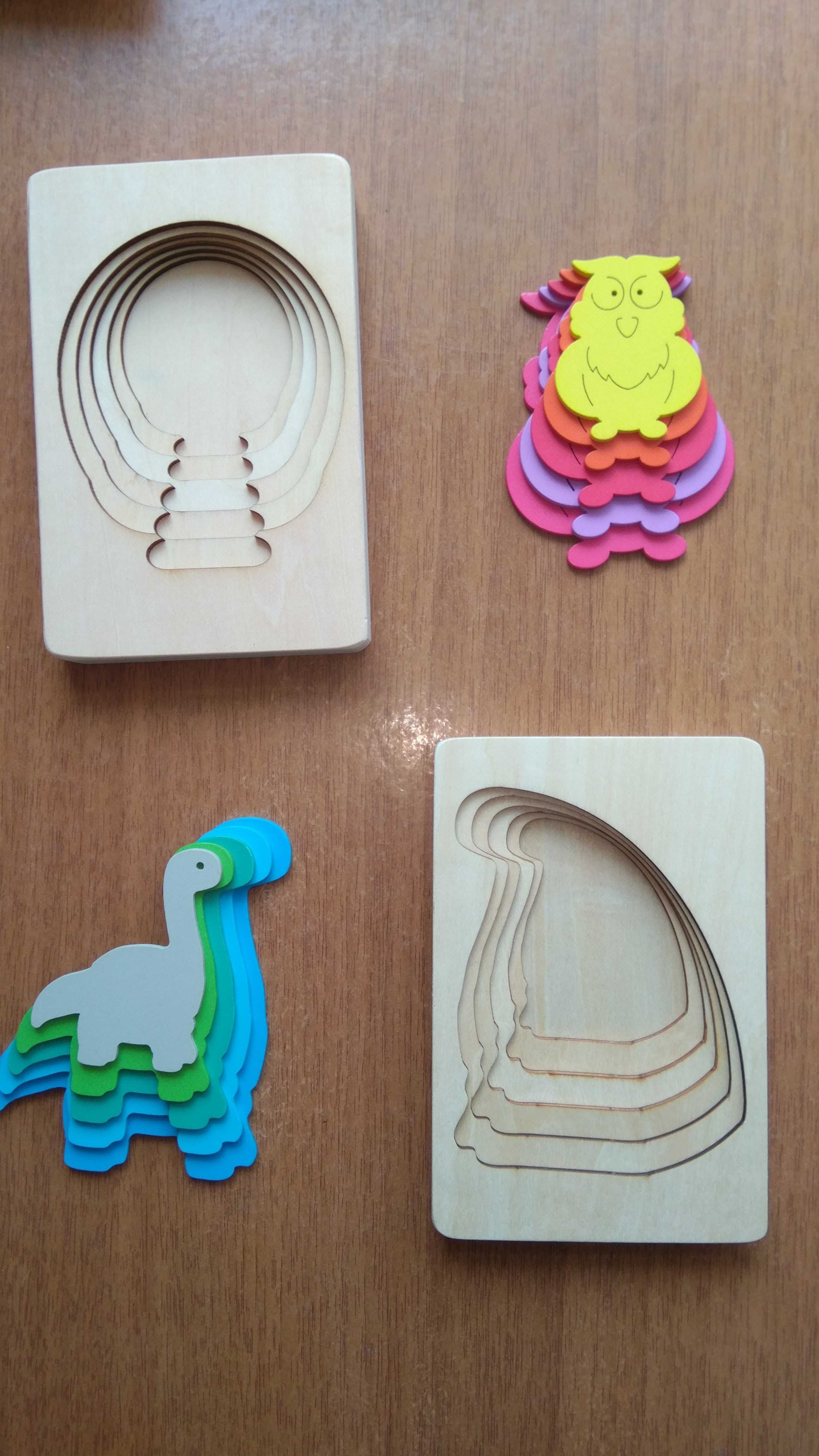 3D пъзели за напасване с пластове 10 модела / дървени играчки