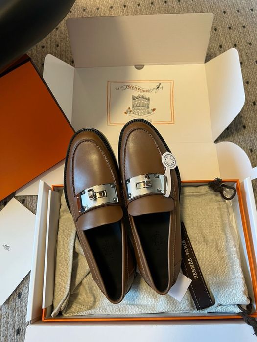 Hermes loafers обувки кафяви чисто нови