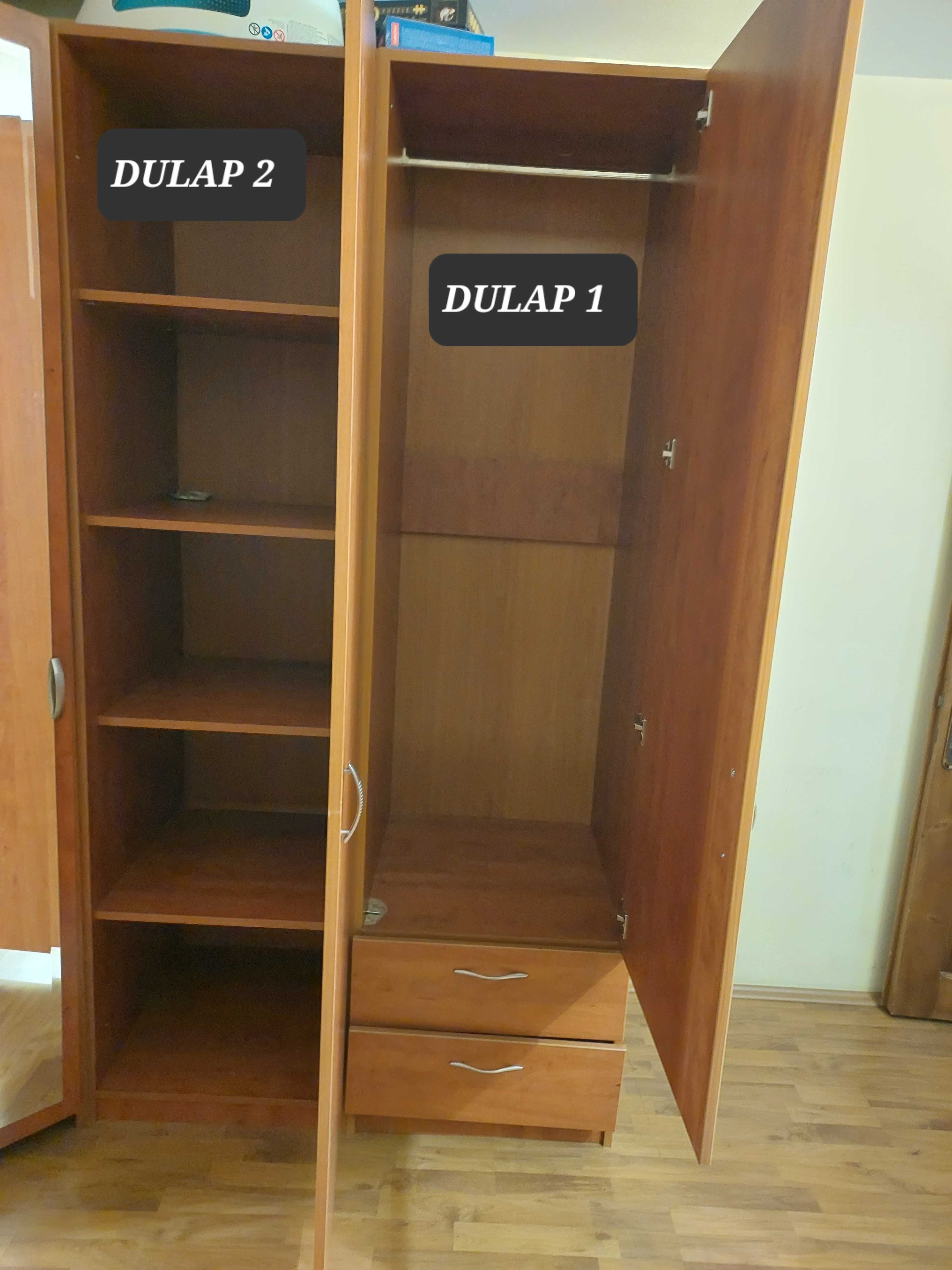 Dulap colt 2/2 m, 2 usi cu oglinda