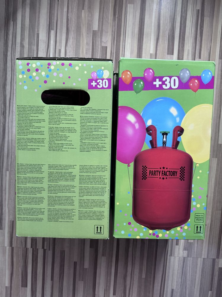 Butelie heliu pt 30 baloane, include panglica pt legat baloane oferta