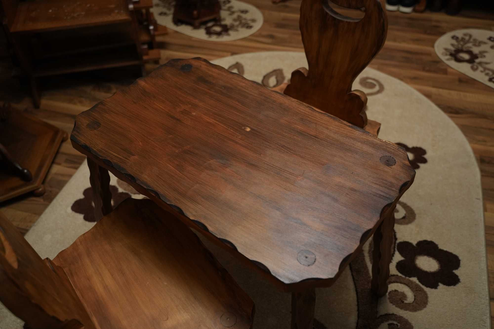 Set Masuta cu scaune, lemn de Tei, rustic, lucrate manual
