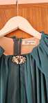 Rochie DY Fashion turcoaz din voal cu accesoriu