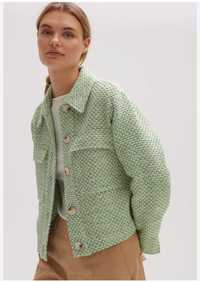 Jachetă/Sacou din tweed, verde menta, M/L,