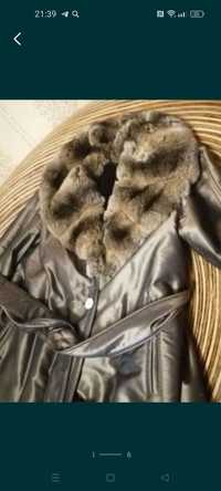 Женская зимняя пихора-шуба-пальто 3в1, мех шиншилла. Бренд Zilli Франц