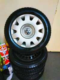 Jante + cauciucuri iarna +capace 15" 5x112 (Skoda, Audi,Volkswagen)