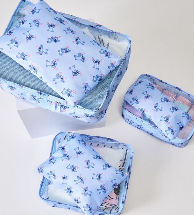 Нов Детски куфар с колелца Stitch и комплект органайзери Стич