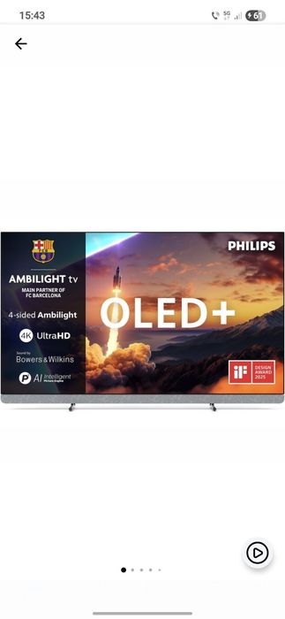Televizor Philips AMBILIGHT tv OLED+ 55OLED910