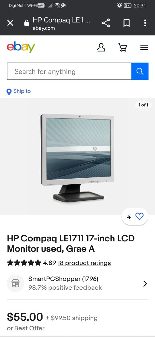 Monitor HP Compaq LE1711