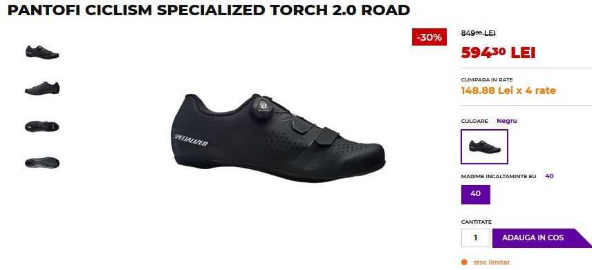 Adidasi ciclism Specialized Torch 2.0 sosea 44 Carbon