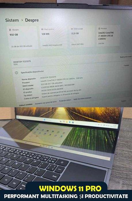 Laptop DS16 Dual Screen 16”+14” • i7 • 32GB RAM • 1TB SSD • Nou 2026