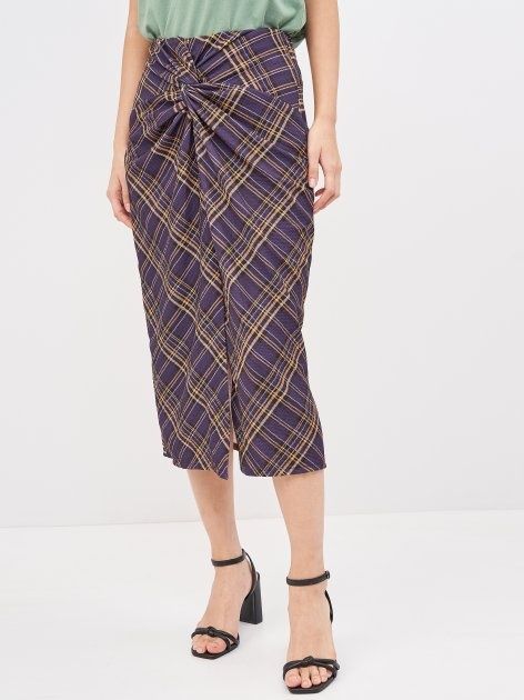 Fusta midi carouri Pull&Bear