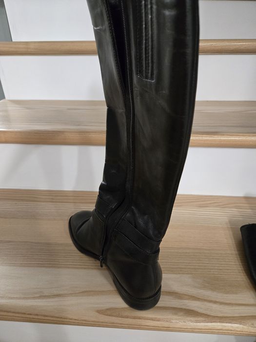 Tamaris cizme lungi din piele naturala