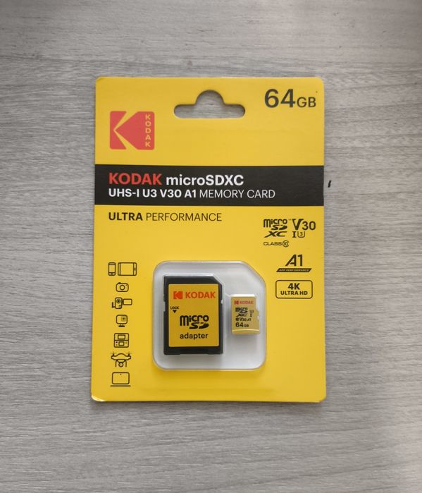 KODAK Micro SD 64/128/256GB Class 10 U3 – Нова карта памет