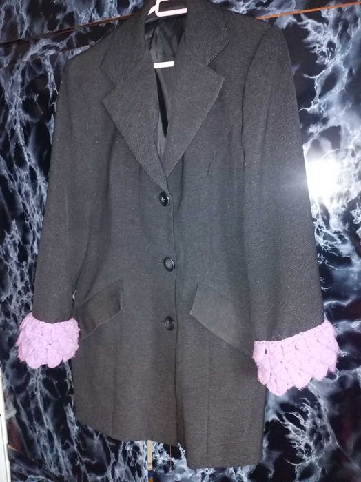 Blazer  crosetat cu flori colorate
