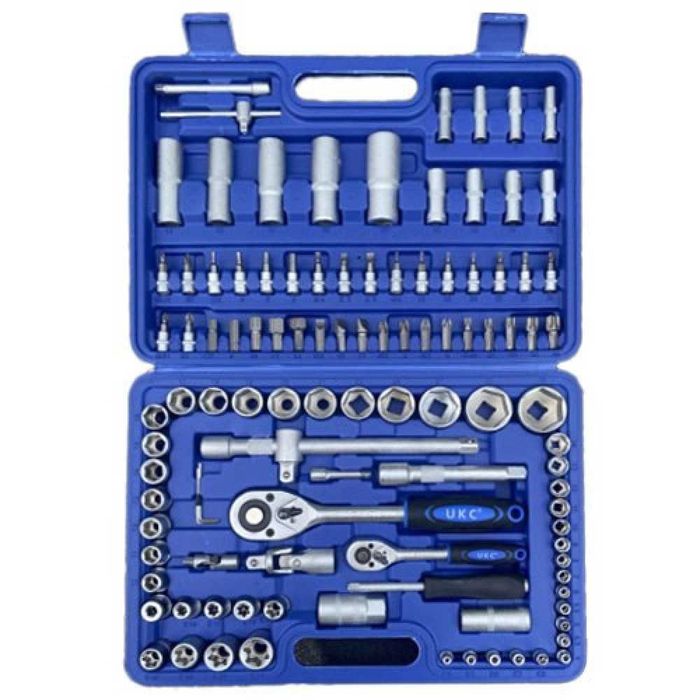 НЕМСКИ К-т Гедоре 108 части UKC Куфар с инструменти гедория тресчотка