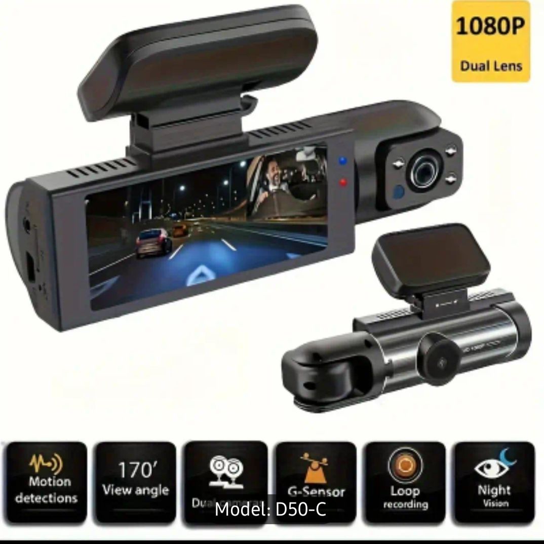 Camera auto, 2 camere una rotativa 1080p, G-Senzor, 128G max, HD DVR