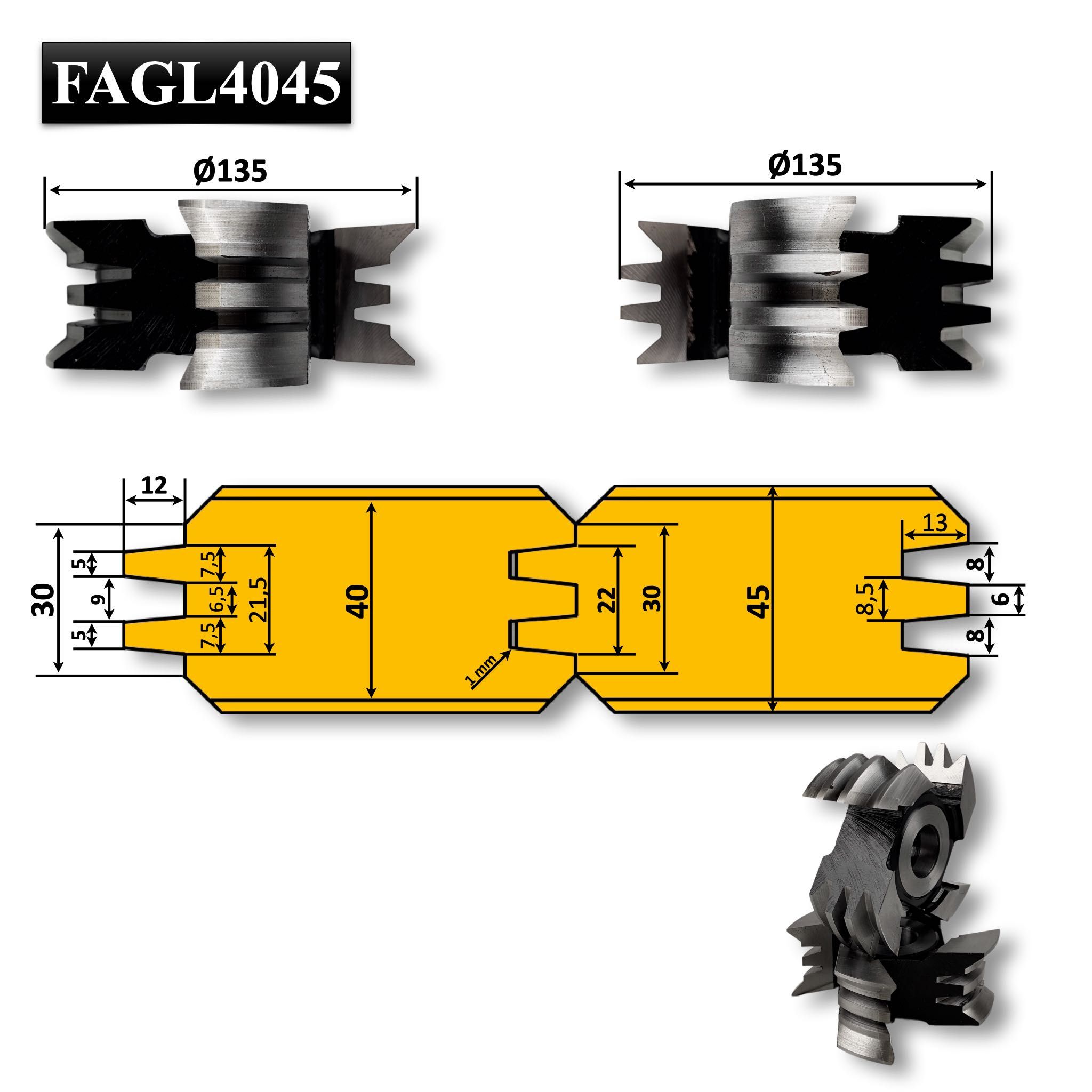 Set Freze pentru Grinda sau Casute din Lemn - 135 x 50 mm HSS