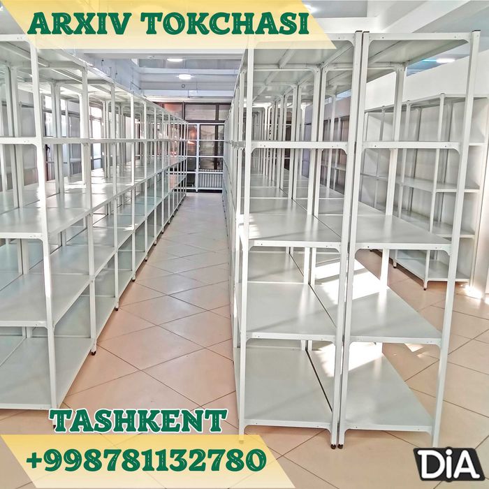 Polkaly stellaj, arxiv tokchasi Акция, метал архивный стеллаж