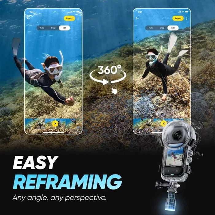 Carcasa subacvatica 50m invizibila camera de actiune Insta360 X5
