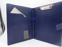 Clipboard pentru documente A4, Mmgoqqt, piele ecologica, albastru