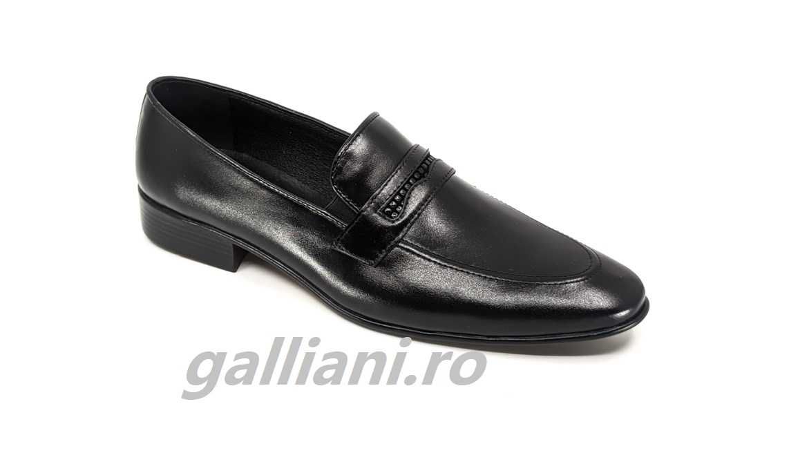 Pantofi negri eleganti-Robin Black-barbati-piele naturala