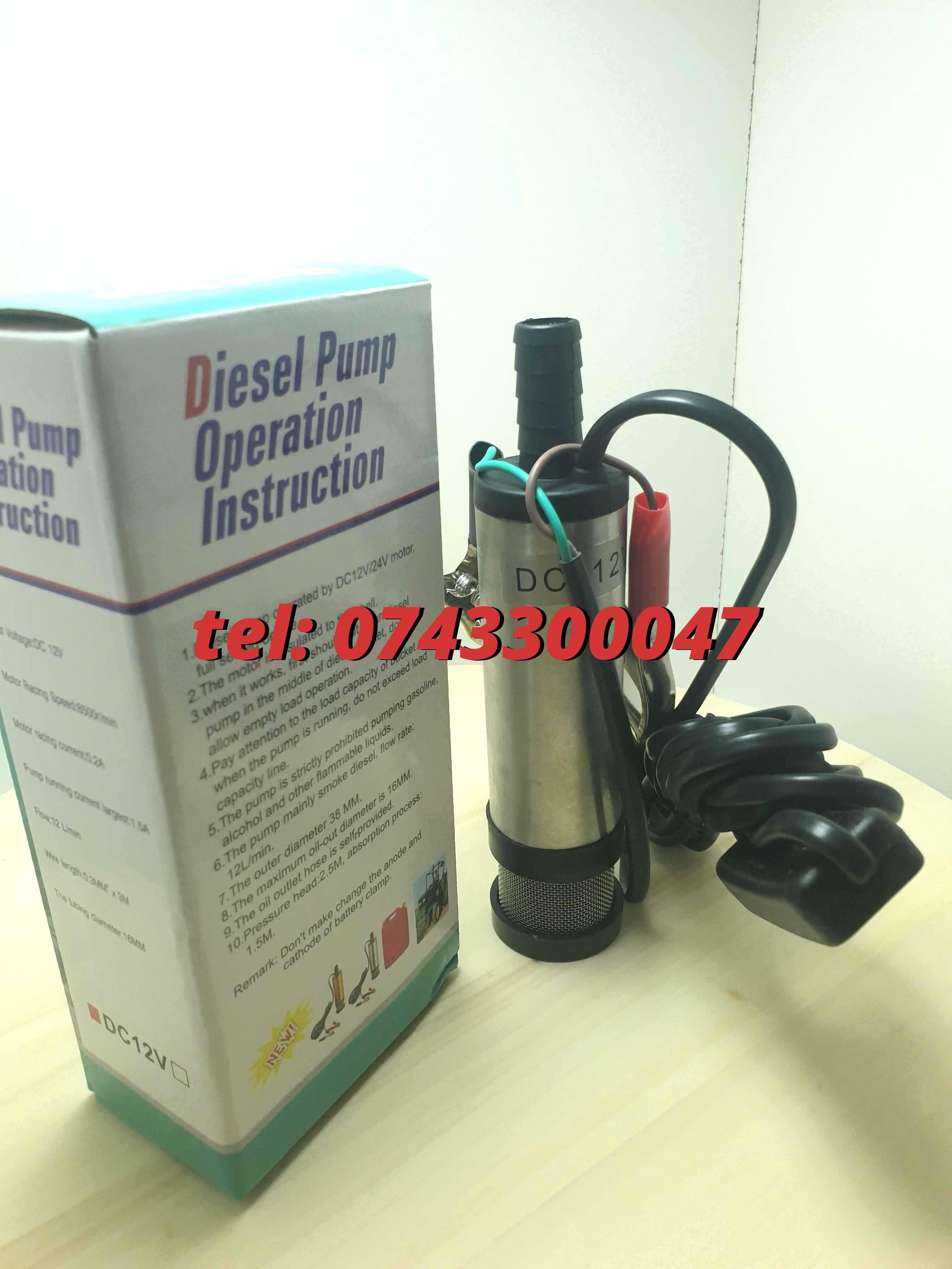 Pompa Transfer Lichid Submersibila Electrica 12v Ulei Carburant