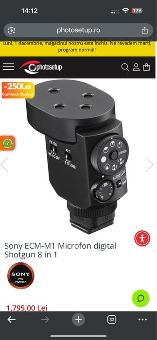 Microfon Sony ECM-M1 8in1