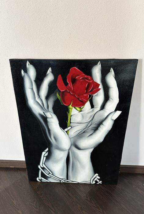 Картина на френски художник с роза