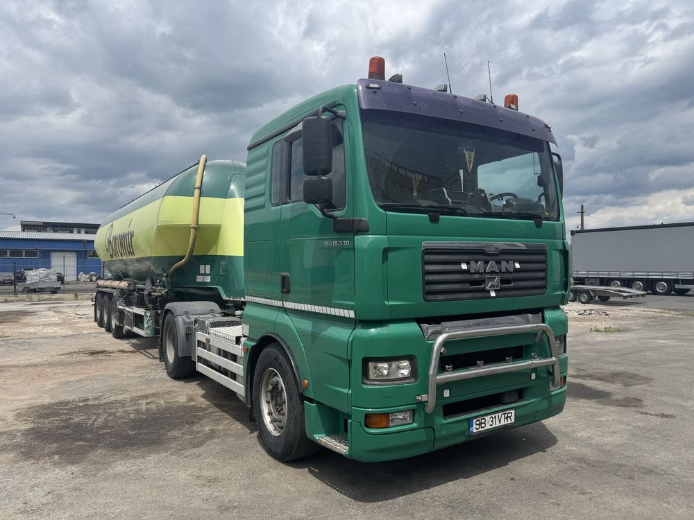 MAN TGA 18.530 chit hidraulic  silocompresor si FELDBINDER 45 m3 ,