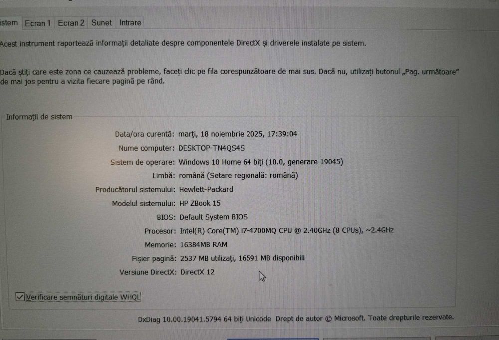 Laptop HP Gaming cu i7 cu 16Gb ram + video Quadro K1100M