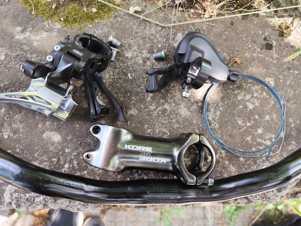 Shimano Deore преден дерайльор + команда 2x, лапа Kore-лека, кормило