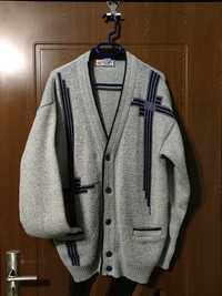 Jachetă tricotată tip jacard bărbați