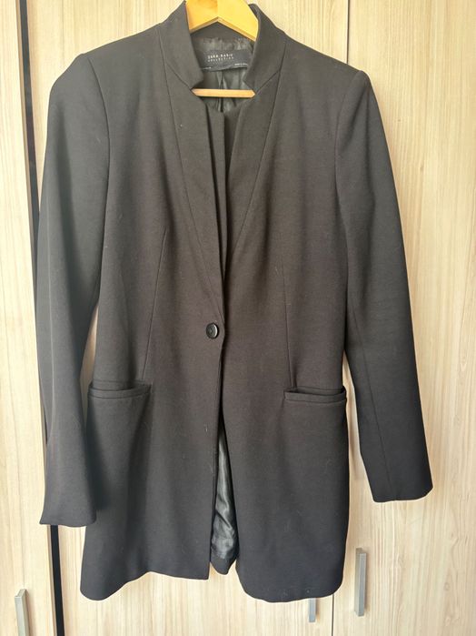 Черно дълго  сако Zara