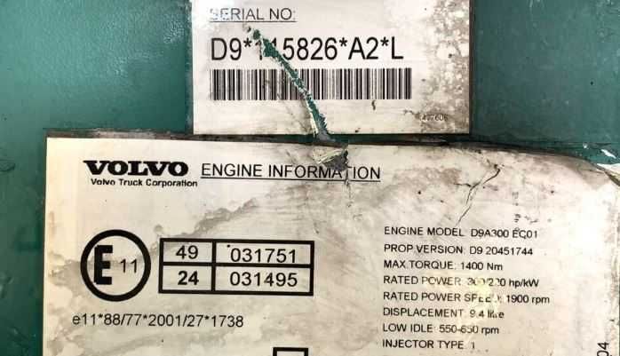 Motor complet Volvo D9A 300 euro 3 - piese camioane Volvo